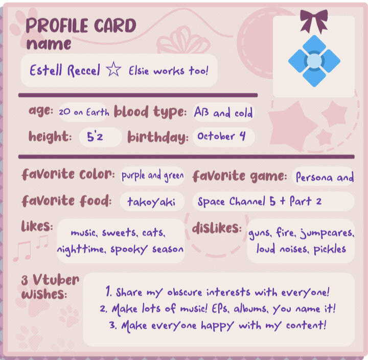 Estell Reccel Intro Card