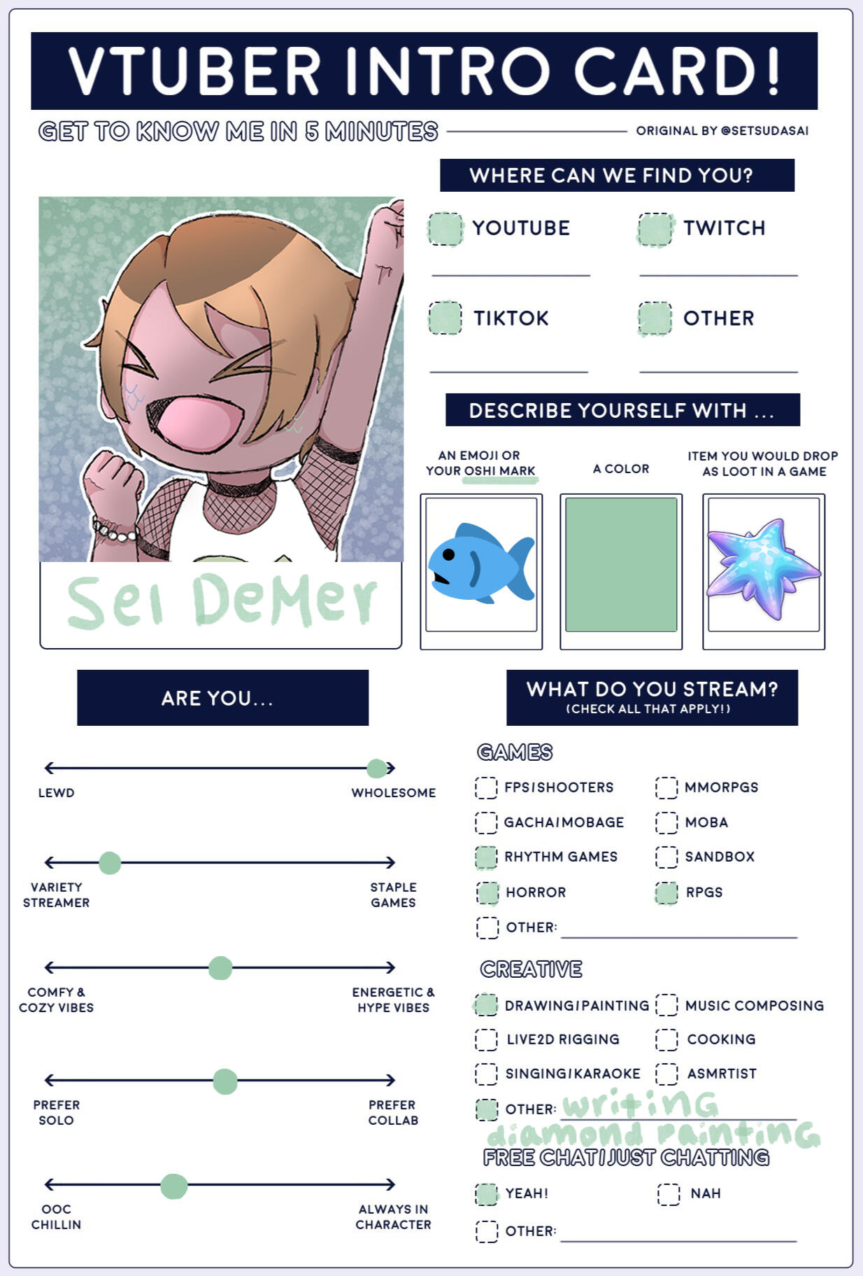 Sel DeMer Intro Card