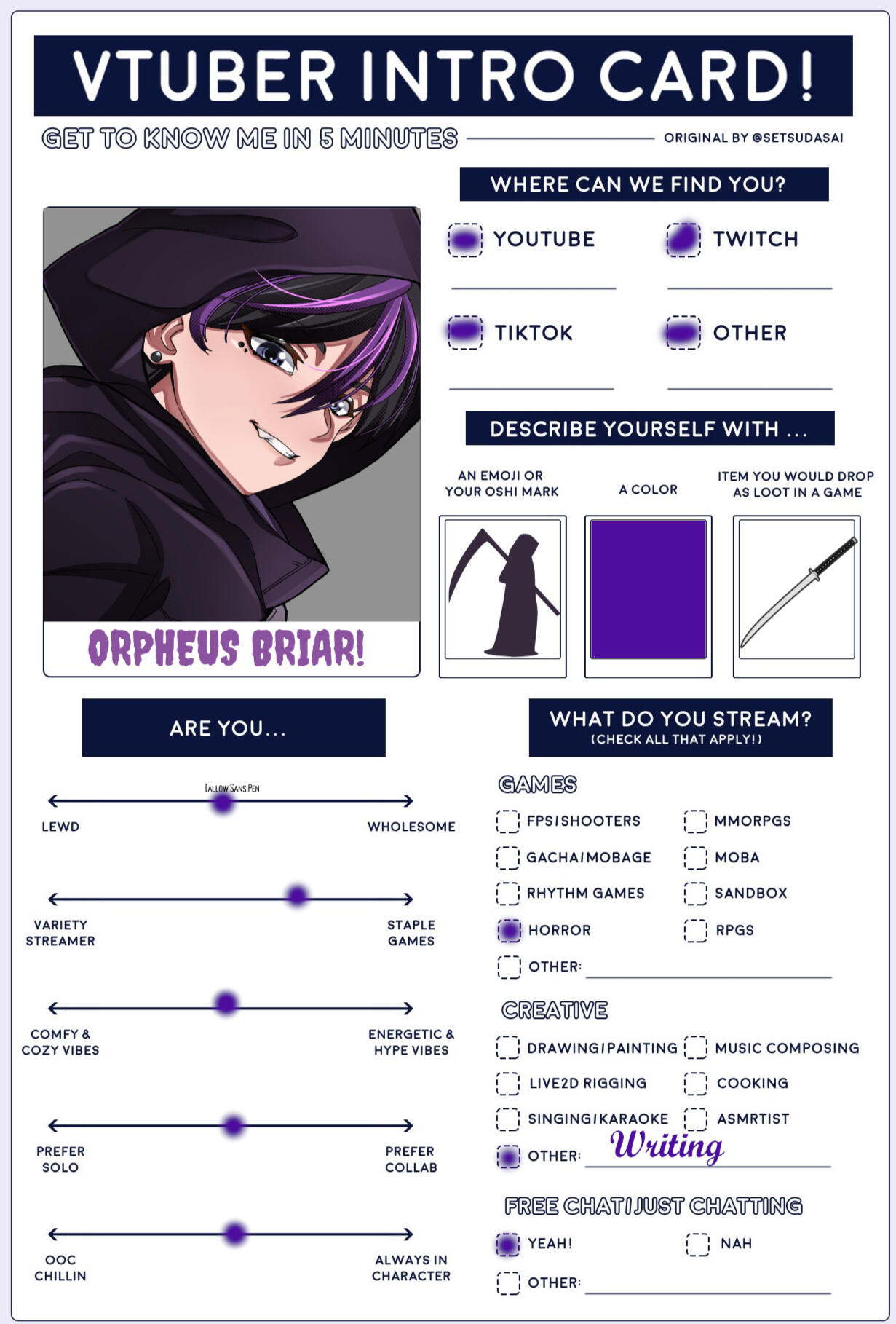 Orpheus Briar Intro Card